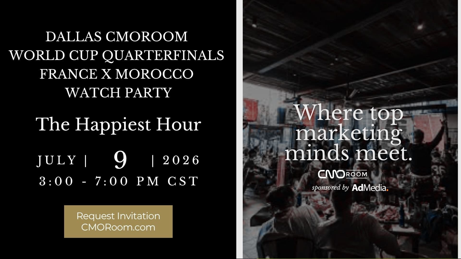 DALLAS CMOROOM @ DALLAS CMOROOM WORLD CUP QUARTER FINALS FRANCE X MOROCCO WATCH PARTY